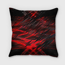Подушка квадратная Черно красные текстуры, цвет: 3D-принт