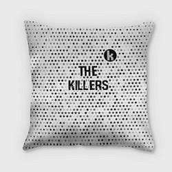 Подушка квадратная The Killers glitch на светлом фоне посередине