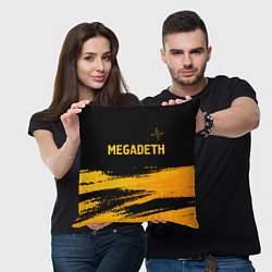 Подушка квадратная Megadeth - gold gradient посередине, цвет: 3D-принт — фото 2