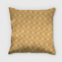 Подушка квадратная Плетение из берёсты текстура, цвет: 3D-принт