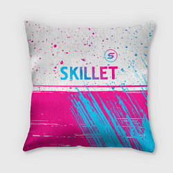 Подушка квадратная Skillet neon gradient style посередине, цвет: 3D-принт