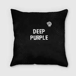 Подушка квадратная Deep Purple glitch на темном фоне посередине