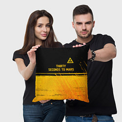 Подушка квадратная Thirty Seconds to Mars - gold gradient посередине, цвет: 3D-принт — фото 2