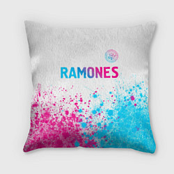 Подушка квадратная Ramones neon gradient style посередине