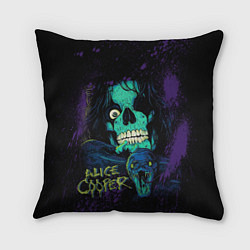 Подушка квадратная Alice Cooper snake, цвет: 3D-принт