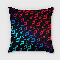 Подушка квадратная JoJos Bizarre битво лого неон, цвет: 3D-принт