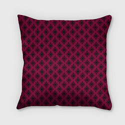 Подушка квадратная Паттерн узоры тёмно-розовый, цвет: 3D-принт