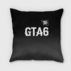 Подушка квадратная GTA6 glitch на темном фоне посередине, цвет: 3D-принт