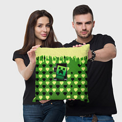 Подушка квадратная Minecraft love toxic, цвет: 3D-принт — фото 2