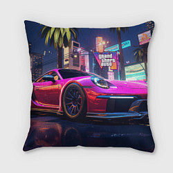 Подушка квадратная GTA 6 auto, цвет: 3D-принт