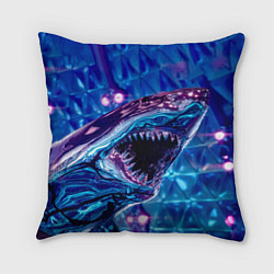 Подушка квадратная Фиолетовая акула, цвет: 3D-принт