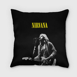Подушка квадратная Группа Nirvana Курт Кобейн, цвет: 3D-принт