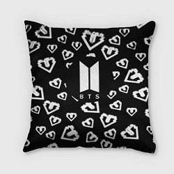 Подушка квадратная BTS band black kpop