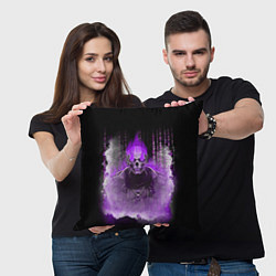 Подушка квадратная Фиолетовый скелет в дыму, цвет: 3D-принт — фото 2
