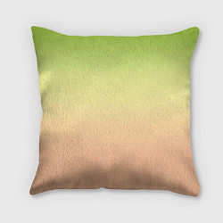Подушка квадратная Персиково-салатный градиент, цвет: 3D-принт