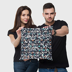 Подушка квадратная Мозаика серый, цвет: 3D-принт — фото 2