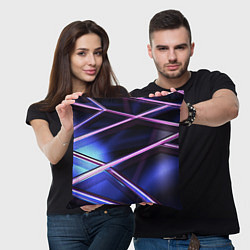 Подушка квадратная Фиолетовая геометрическая абстракция, цвет: 3D-принт — фото 2