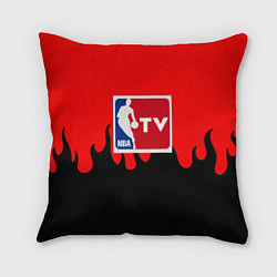 Подушка квадратная NBA sport flame, цвет: 3D-принт