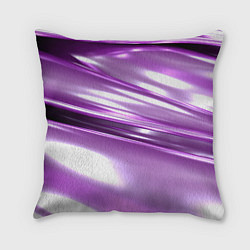 Подушка квадратная Нежные фиолетовые полосы абстракта, цвет: 3D-принт