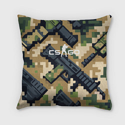 Подушка квадратная Counter Strike - pixel military pattern, цвет: 3D-принт