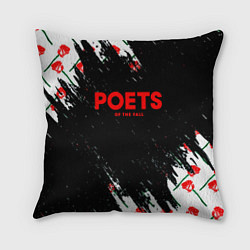 Подушка квадратная Poets of the fall розы лого краски, цвет: 3D-принт