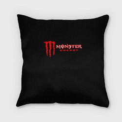 Подушка квадратная Monster energy red color, цвет: 3D-принт