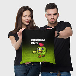 Подушка квадратная Chicken Gun - Zombie Chicken, цвет: 3D-принт — фото 2