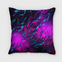 Подушка квадратная Кислотная яркая абстракция в камуфляжном стиле фио, цвет: 3D-принт