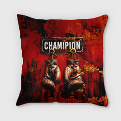 Подушка квадратная Champion boxing, цвет: 3D-принт