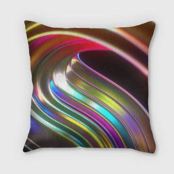 Подушка квадратная Неоновый крученный металл разноцветный, цвет: 3D-принт