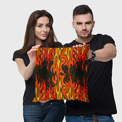 Подушка квадратная Языки пламени арт, цвет: 3D-принт — фото 2