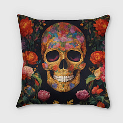 Подушка квадратная Bright colors and skull