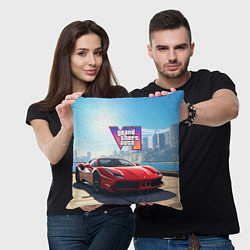 Подушка квадратная GTA 6 logo auto, цвет: 3D-принт — фото 2