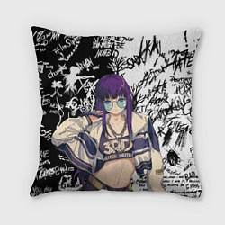 Подушка квадратная Ферн и иероглифы, цвет: 3D-принт