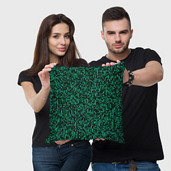 Подушка квадратная Абстрактный полосатый зелёный, цвет: 3D-принт — фото 2