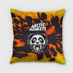 Подушка квадратная Arctic Monkeys рок панда и огонь, цвет: 3D-принт