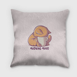 Подушка квадратная Morning mood - cat, цвет: 3D-принт