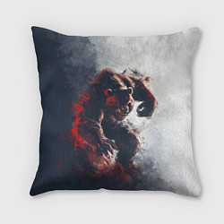 Подушка квадратная Angry bear, цвет: 3D-принт