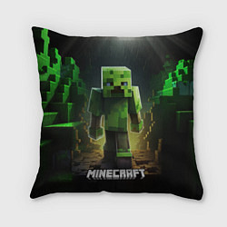 Подушка квадратная Minecraft зеленый квадратный монстр, цвет: 3D-принт