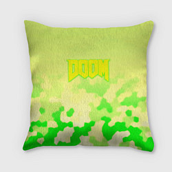 Подушка квадратная Doom токсичное лого броня, цвет: 3D-принт