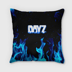 Подушка квадратная Dayz синий огонь лого, цвет: 3D-принт