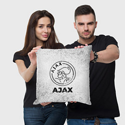 Подушка квадратная Ajax с потертостями на светлом фоне, цвет: 3D-принт — фото 2