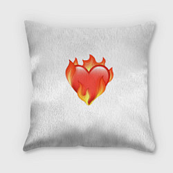 Подушка квадратная Сердце в огне эмодзи, цвет: 3D-принт