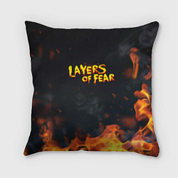 Подушка квадратная Layers of Fear огненный стиль хоррор