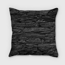 Подушка квадратная Графитовый черный камень, цвет: 3D-принт