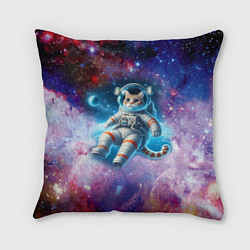 Подушка квадратная The cat is a brave cosmonaut - ai art, цвет: 3D-принт