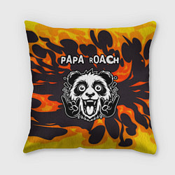 Подушка квадратная Papa Roach рок панда и огонь, цвет: 3D-принт