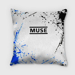 Подушка квадратная MUSE рок стиль краски, цвет: 3D-принт
