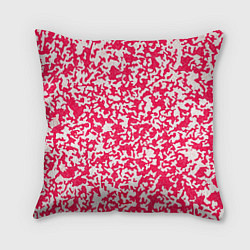 Подушка квадратная Пятнистый бело-розовый, цвет: 3D-принт