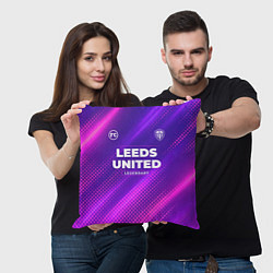 Подушка квадратная Leeds United legendary sport grunge, цвет: 3D-принт — фото 2